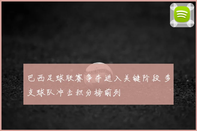 巴西足球联赛争夺进入关键阶段 多支球队冲击积分榜前列